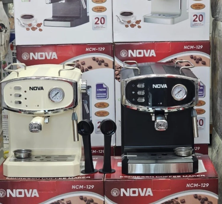 اسپرسو و قهوه ساز 1500 وات نوا 20 بار مدل نووا NOVA NCM-129)تخفیف تکرار نشدنی💥💥💥