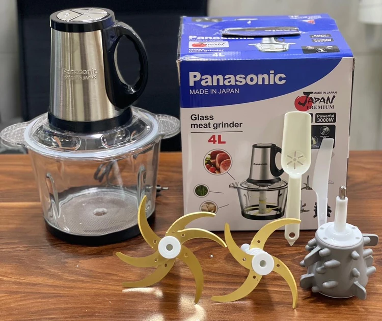 خردکن غذاساز پاناسونیک 4 لیتری 6تیغه طلایی 4 زاپاس سیر پاک کن و همزن- 3 کاره- قدرت 3000W وات