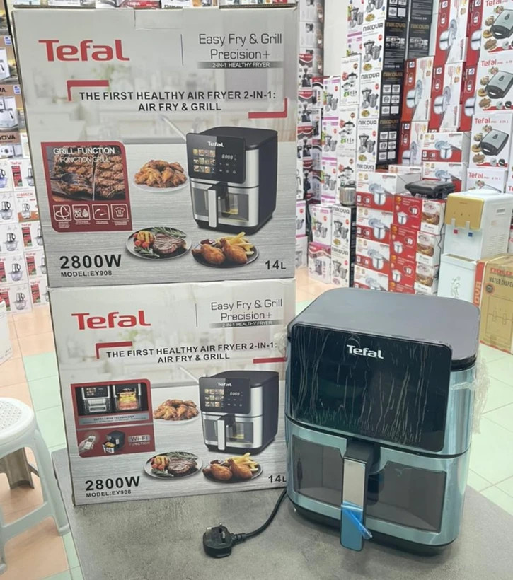 سرخ کن دوالنمت تفال- ظرفیت 14 لیتری جلو شیشه ای- وای فای دار مدل EY908