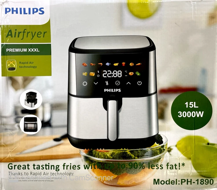 سرخ کن دوالنمت فیلیپس- ظرفیت 15 لیتری تمام استیل سبددار قدرت 3000W وات - مدل PH-1890