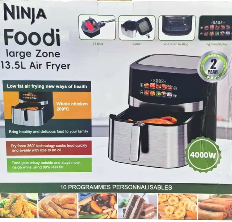 سرخ کن نینجا مدل AF-200 دوالمنت ظرفیت 13/5 لیترسبد جداشوند قدرت ه4000وات