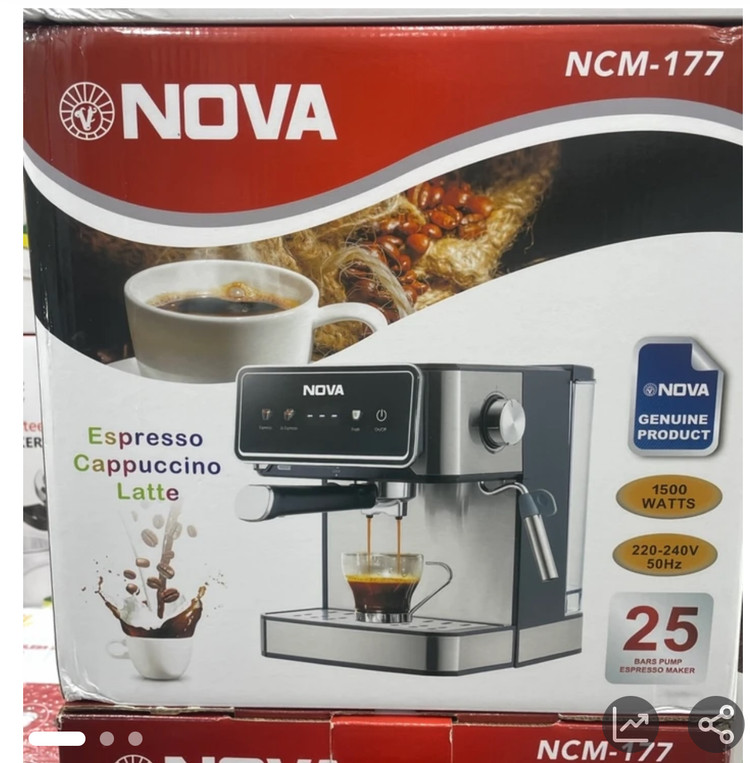 اسپرسو ساز نوا- فشار بخار 25 بار تمام لمسی مدل NCM-177