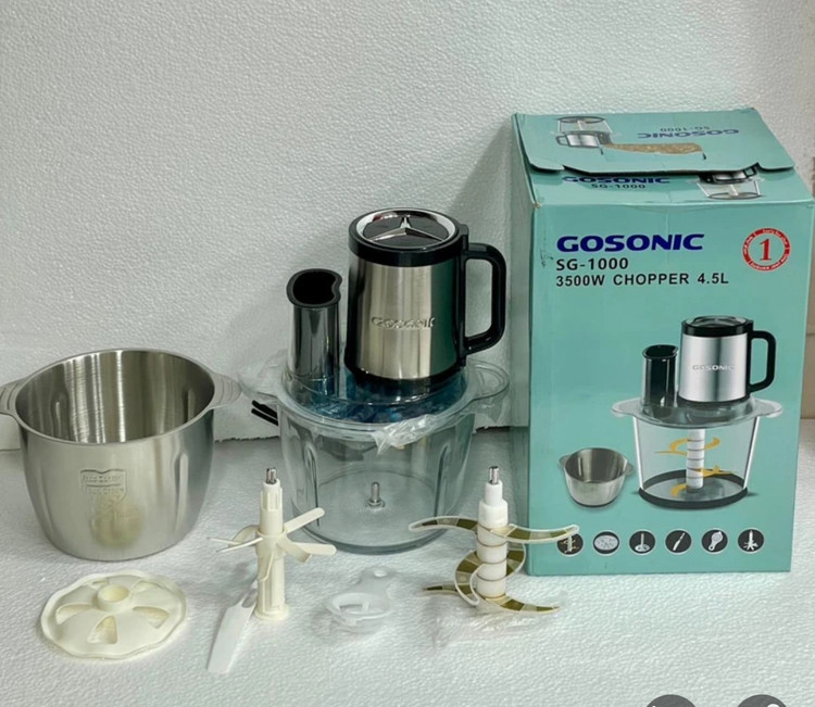خردکن و سالاد ساز 5 کاره گوسونیک- ظرفیت 4/5 لیتری دو مخزنه قدرت 3500W وات مدل SG-1000