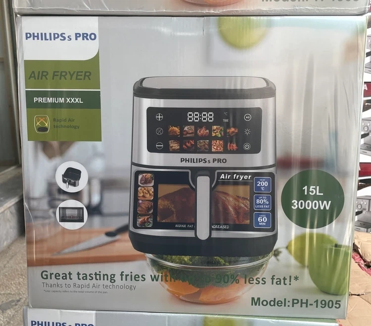 سرخ کن دوالمنت فیلیپس پرو- ظرفیت 15 لیتری تمام استیل جلو پنجره ای- قدرت 3000W وات مدل PH-1905💥💥
