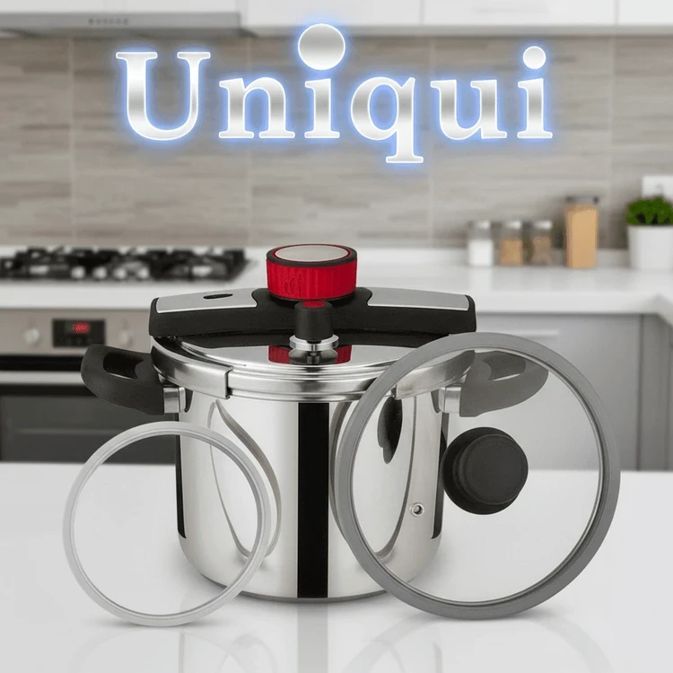 زود پز 4 لیتری یونیک- درب کلیپسی+ درب شیشه ای- مدل UN-04