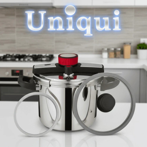 زود پز 4 لیتری یونیک- درب کلیپسی+ درب شیشه ای- مدل UN-04
