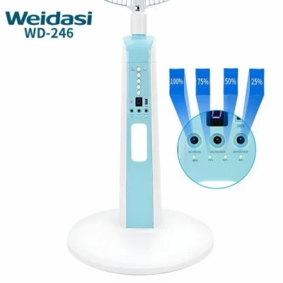 پنکه شارژی خورشیدی ویداسی مدل WD246S سایز ۱۶ اینچ با ریموت کنترل