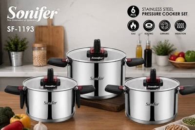 سرویس قابلمه ۶ پارچ استیل وارداتی سونیفر مدل SF-1193