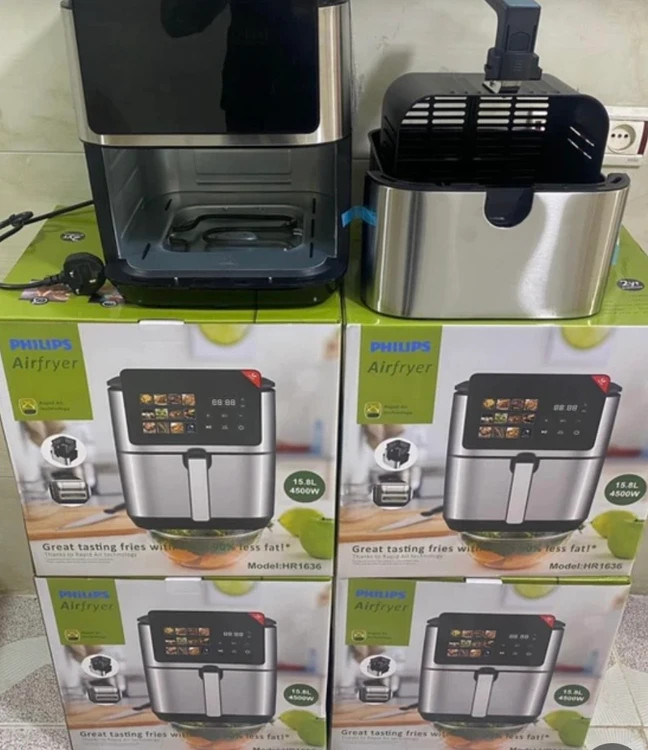 سرخ کن دوالمنت فیلیپس-ظرفیت 15 لیتری تمام استیل سبددار- قدرت 6000w وات مدل HR1636