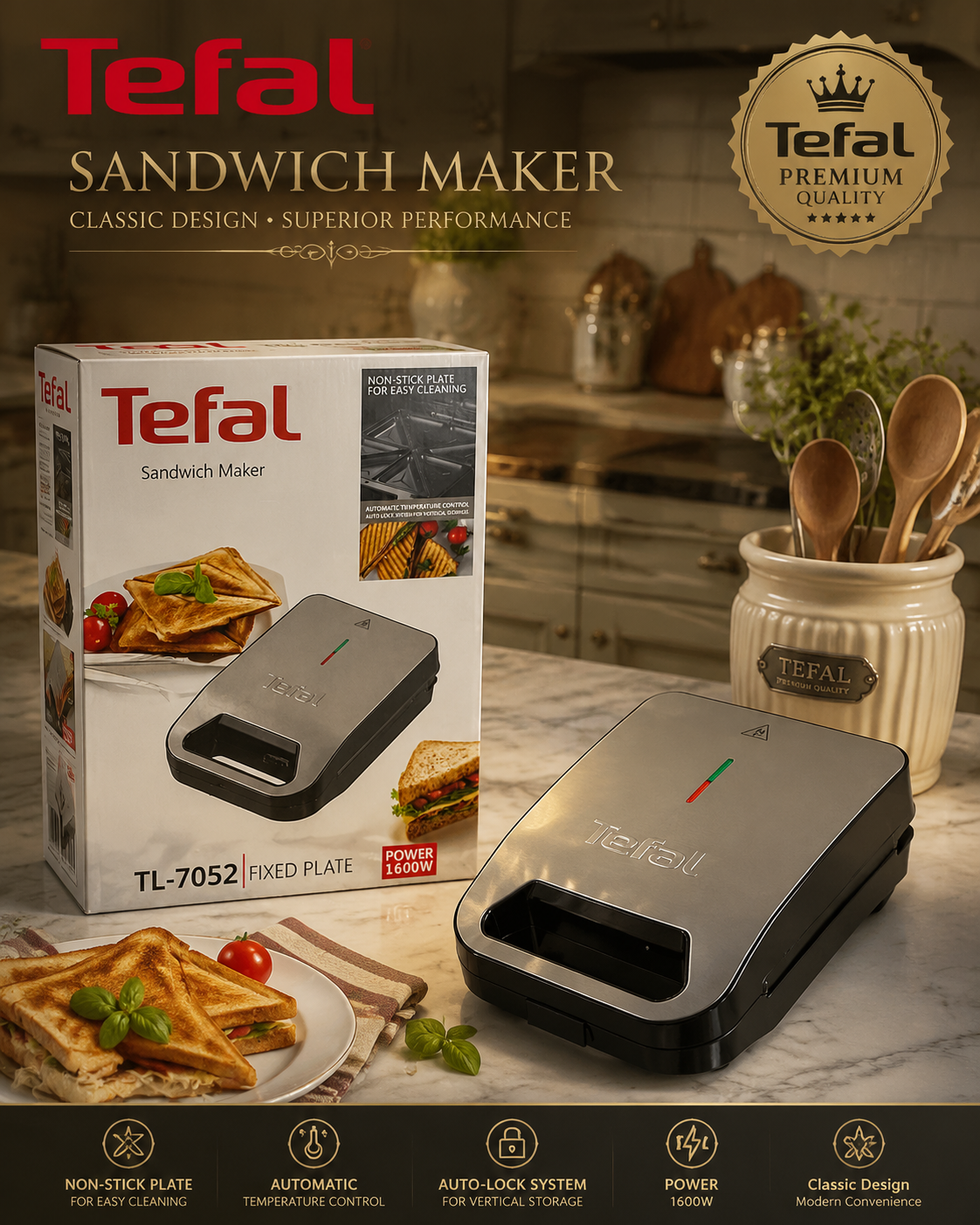 ساندویچ ساز اصلی تک کاره تفال TL-7052 TefaL