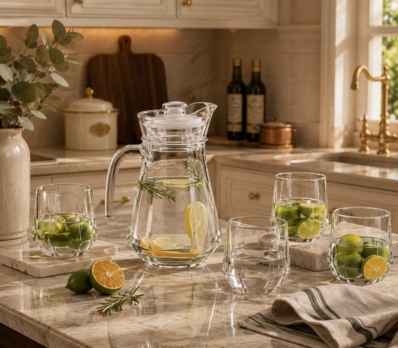 پارچ و لیوان پیرکس وارداتی مجموعه ۵ تیکه